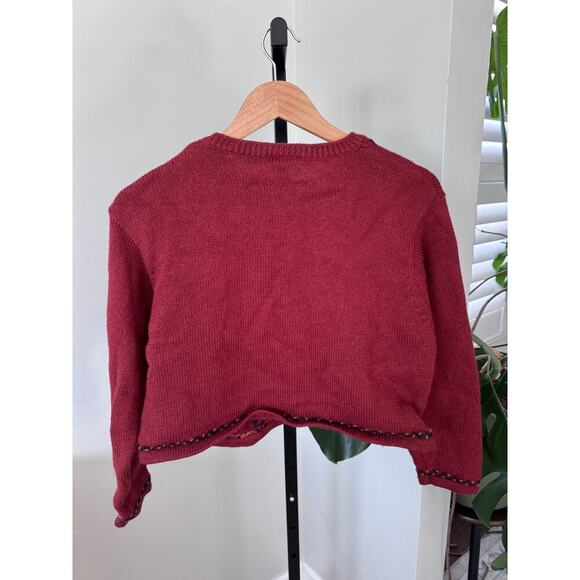 Laura Ashley Red Knitted Wool Cardigan - Picture 5 of 5
